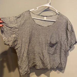 striped American apparel crop top